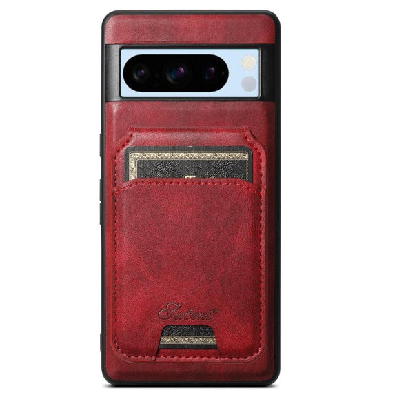 For Google Pixel 8 Pro Suteni H15 Oil Eax Leather Detachable Wallet Back Phone Case(Red)