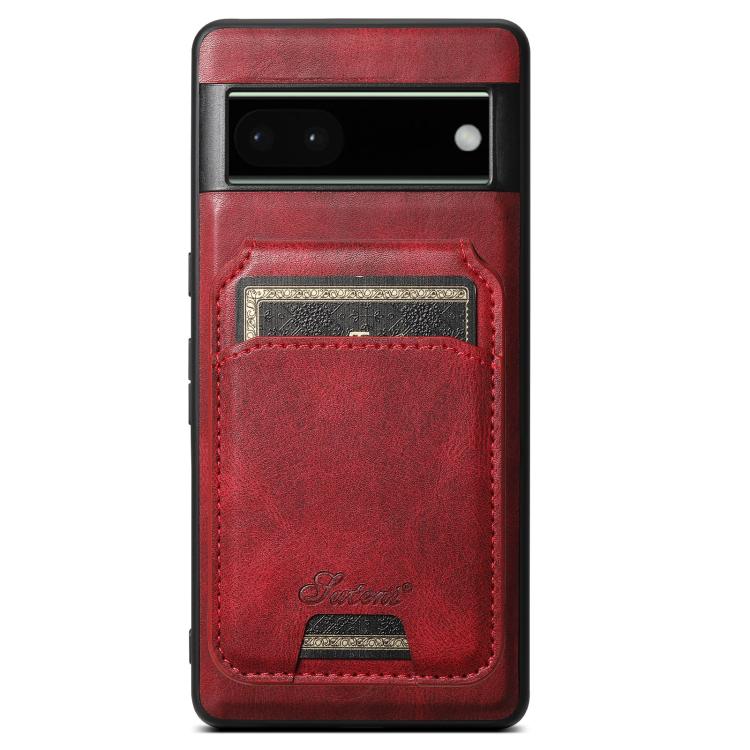 For Google Pixel 6 Pro Suteni H15 Oil Eax Leather Detachable Wallet Back Phone Case(Red) - free shipping - PMC Jewellery - Order now!