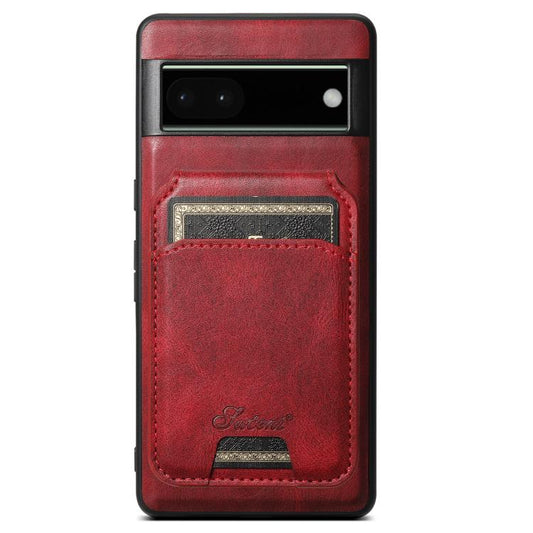 For Google Pixel 6 Pro Suteni H15 Oil Eax Leather Detachable Wallet Back Phone Case(Red) - free shipping - PMC Jewellery - Order now!