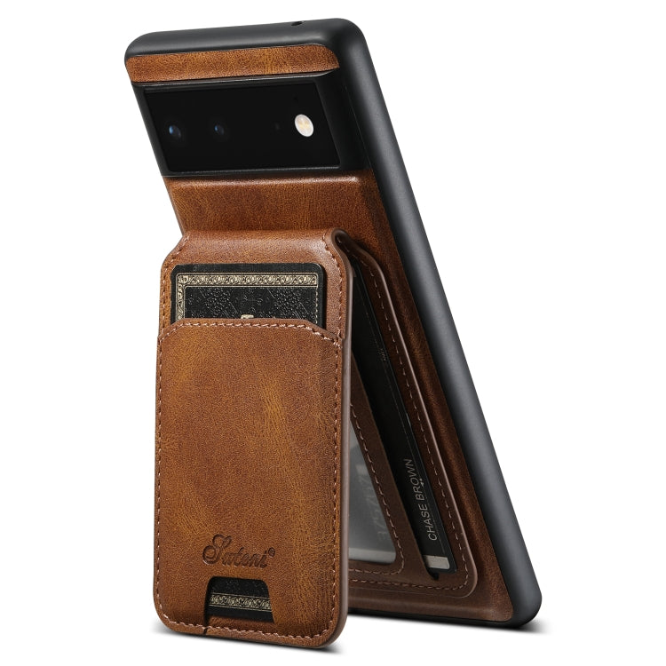 For Google Pixel 6 Pro Suteni H15 Oil Eax Leather Detachable Wallet Back Phone Case(Red)