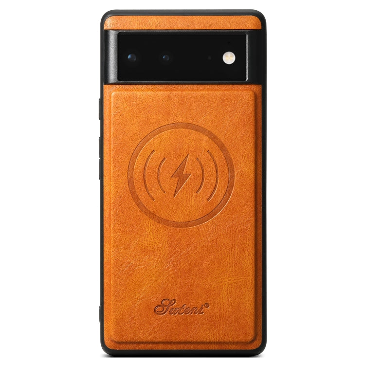 For Google Pixel 6 Suteni H15 Oil Eax Leather Detachable Wallet Back Phone Case(Khaki) - free shipping - PMC Jewellery - Order now!