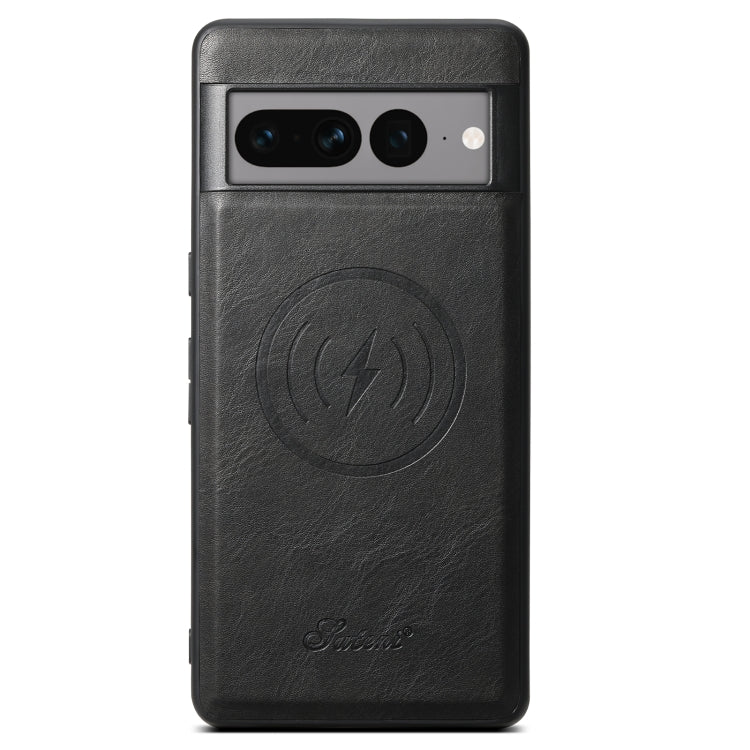 For Google Pixel 8a Suteni H15 Oil Eax Leather Detachable Wallet Back Phone Case(Black) - free shipping - PMC TechLife - Order now!