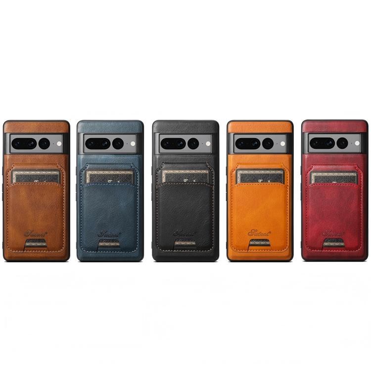 For Google Pixel 6 Suteni H15 Oil Eax Leather Detachable Wallet Back Phone Case(Khaki) - free shipping - PMC Jewellery - Order now!