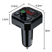 Dual USB Ports Car MP3 Player Automatic Power-off Memory Bluetooth Call FM Transmitter