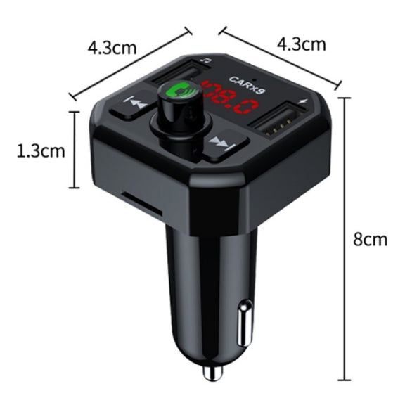 Dual USB Ports Car MP3 Player Automatic Power-off Memory Bluetooth Call FM Transmitter