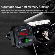 Dual USB Ports Car MP3 Player Automatic Power-off Memory Bluetooth Call FM Transmitter