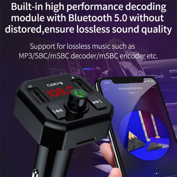 Dual USB Ports Car MP3 Player Automatic Power-off Memory Bluetooth Call FM Transmitter