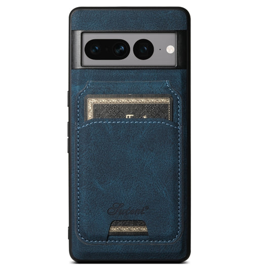 For Google Pixel 8 Pro Suteni H16 Litchi Texture Leather Detachable Wallet Back Phone Case(Blue) - free shipping - PMC Jewellery - Order now!