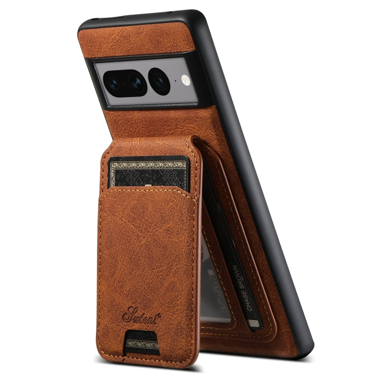 For Google Pixel 7 Pro Suteni H16 Litchi Texture Leather Detachable Wallet Back Phone Case(Brown) - Google Cases by Suteni | Online Shopping South Africa | PMC TechLife | Buy Now Pay Later Mobicred