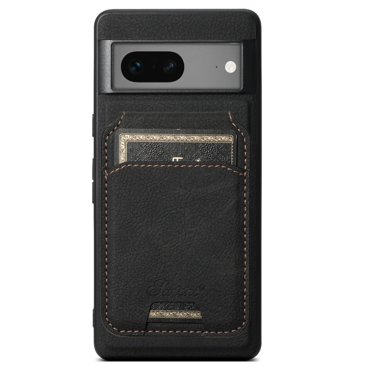 For Google Pixel 7 Suteni H16 Litchi Texture Leather Detachable Wallet Back Phone Case(Black) - free shipping - PMC TechLife - Order now!