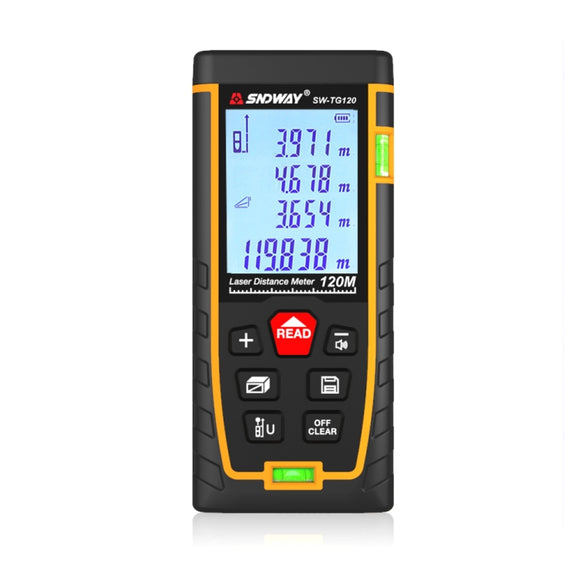 SNDWAY Double Horizontal bubble Rangefinder Laser Distance Meter Range Hand Tool Device SW-TG120