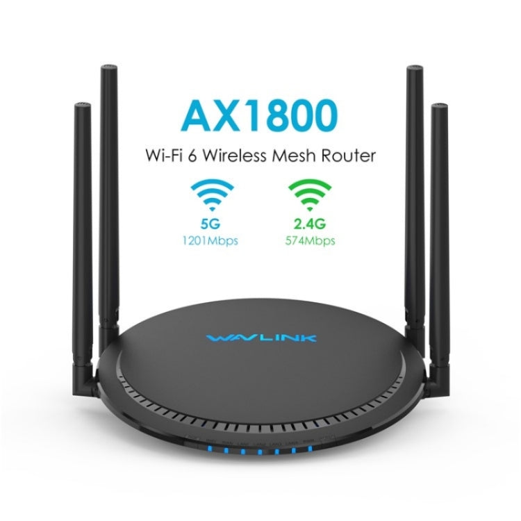 WAVLINK WN531AX2 AX1800 Dual Band Gigabit Wireless Internet Router WiFi 6 Repeater, Plug:EU Plug