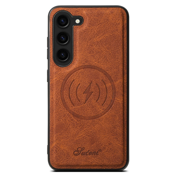 For Samsung Galaxy S24+ 5G Suteni H16 Litchi Texture Leather Detachable Wallet Back Phone Case(Khaki)