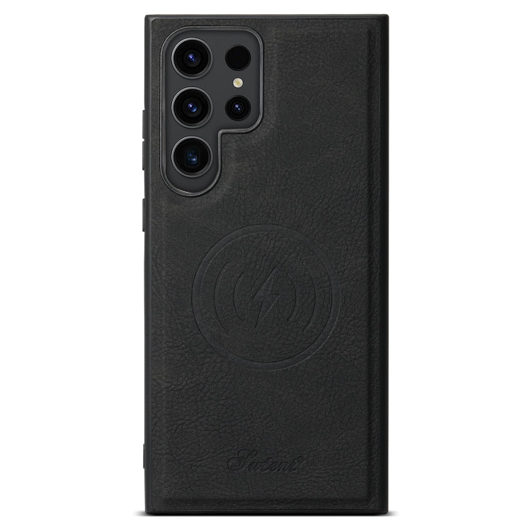 For Samsung Galaxy S24 Ultra 5G Suteni H16 Litchi Texture Leather Detachable Wallet Back Phone Case(Black)