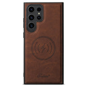 For Samsung Galaxy S24 Ultra 5G Suteni H16 Litchi Texture Leather Detachable Wallet Back Phone Case(Brown)