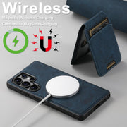 For Samsung Galaxy S25 Ultra 5G Suteni H16 Litchi Texture Leather Detachable Wallet Back Phone Case(Blue)