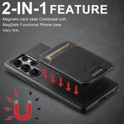 For Samsung Galaxy S25+ 5G Suteni H16 Litchi Texture Leather Detachable Wallet Back Phone Case(Black)