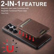 For Samsung Galaxy S25+ 5G Suteni H16 Litchi Texture Leather Detachable Wallet Back Phone Case(Brown)