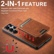 For Samsung Galaxy S25+ 5G Suteni H16 Litchi Texture Leather Detachable Wallet Back Phone Case(Khaki)