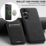 For Samsung Galaxy S25 5G Suteni H16 Litchi Texture Leather Detachable Wallet Back Phone Case(Black)