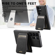 For Samsung Galaxy S25 5G Suteni H16 Litchi Texture Leather Detachable Wallet Back Phone Case(Black)