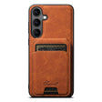For Samsung Galaxy S25 5G Suteni H16 Litchi Texture Leather Detachable Wallet Back Phone Case(Khaki) - Galaxy S25 5G Cases by Suteni | Online Shopping South Africa | PMC TechLife | Buy Now Pay Later Mobicred