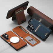 For Samsung Galaxy S25 Ultra 5G Suteni H16 Litchi Texture Leather Detachable Wallet Back Phone Case(Brown)