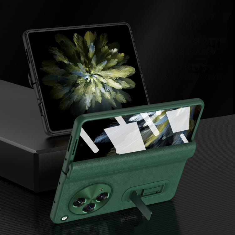 For OPPO Find N3 Integrated Folding Hinge Leather Phone Case with Pen(Brown) - Find N3 Cases by PMC TechLife | Online Shopping South Africa | PMC TechLife | Buy Now Pay Later Mobicred