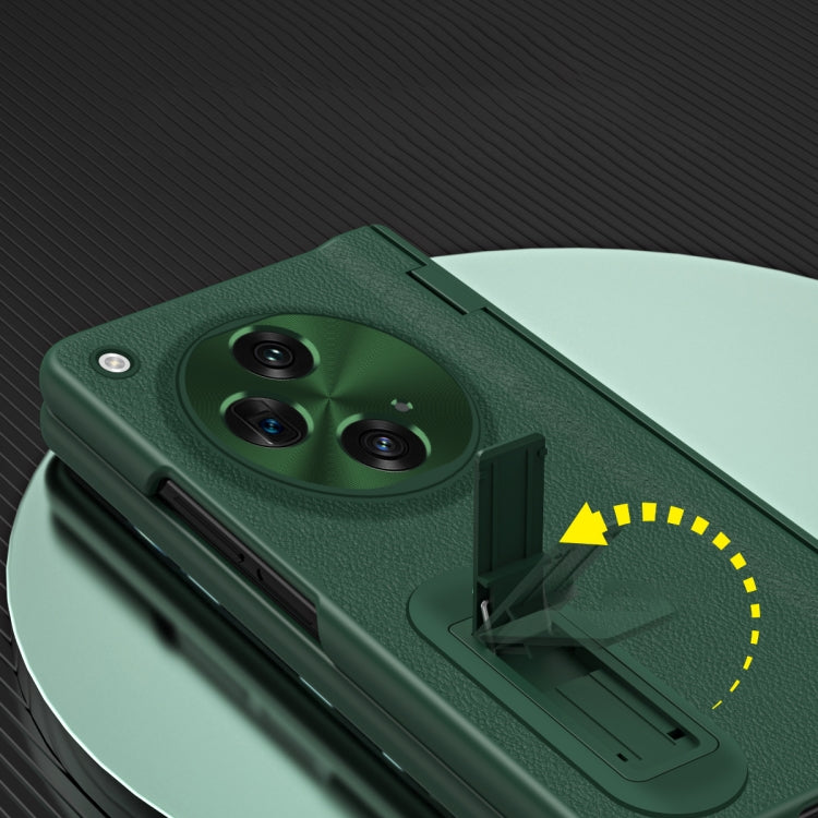 For OPPO Find N3 Integrated Folding Hinge Leather Phone Case with Pen(Brown) - Find N3 Cases by PMC TechLife | Online Shopping South Africa | PMC TechLife | Buy Now Pay Later Mobicred