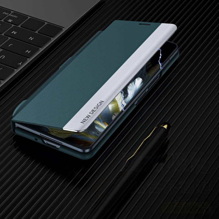 For OPPO Find N3 Side Electroplated Adsorption Leather Phone Case with Pen Slot(Pink) - Find N3 Cases by PMC TechLife | Online Shopping South Africa | PMC TechLife