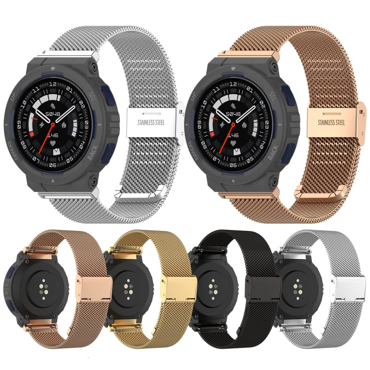 For Amazfit Active Edge A2212 Milan Mesh Single Buckle Watch Band(Silver)