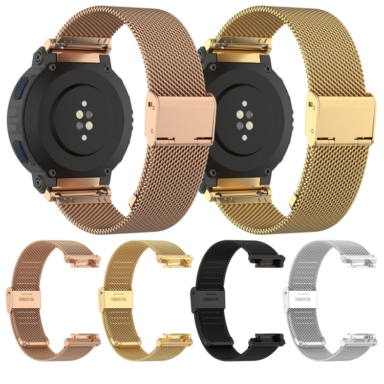 For Amazfit Active Edge A2212 Milan Mesh Single Buckle Watch Band(Rose Gold)