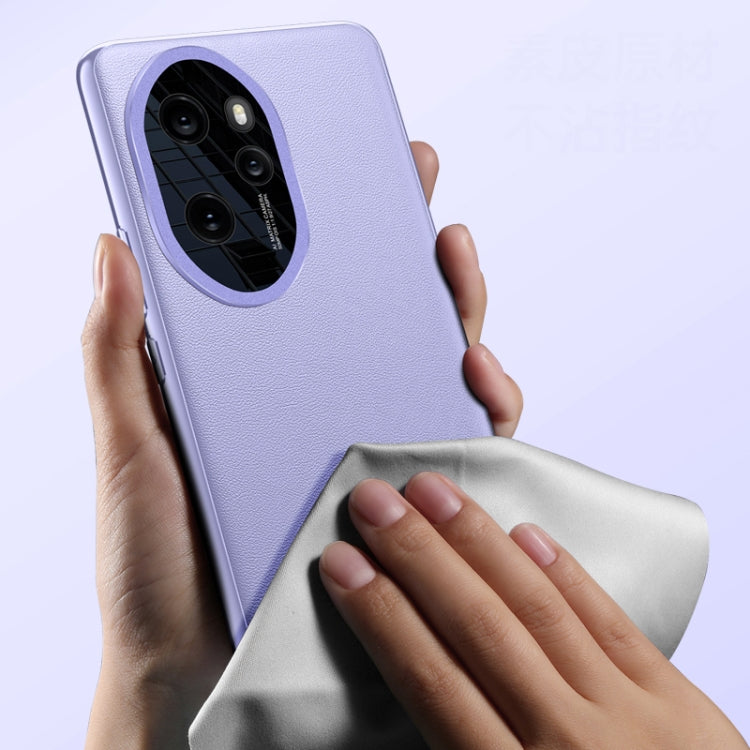 For Honor Magic6 Pro Plain-leather All-inclusive Shockproof Phone Case(Purple)