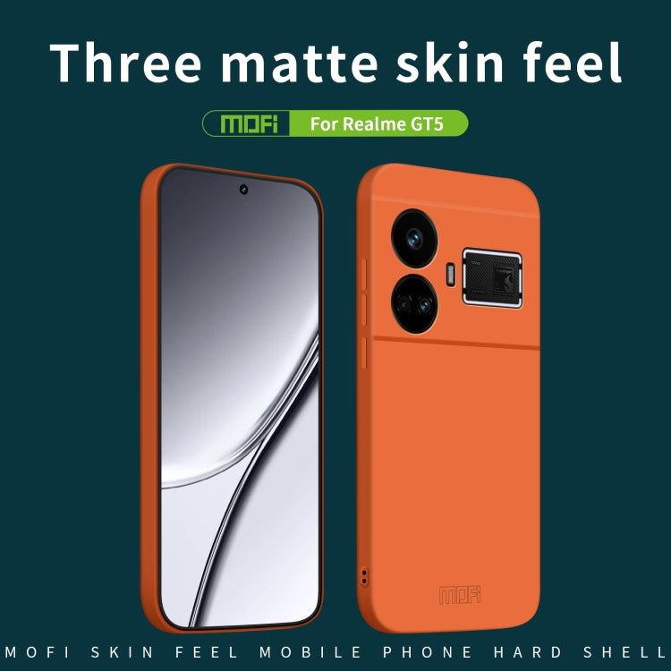 For Realme GT5 MOFI Qin Series Skin Feel All-inclusive PC Phone Case(Black)