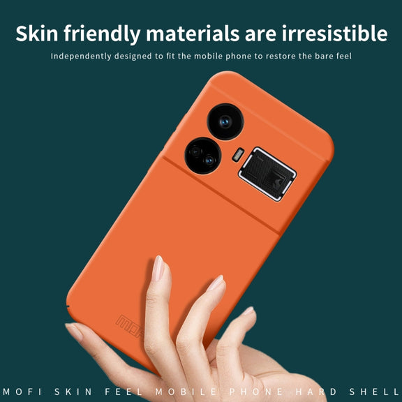 For Realme GT5 MOFI Qin Series Skin Feel All-inclusive PC Phone Case(Blue)