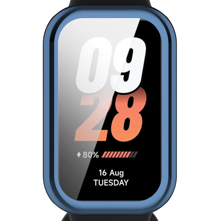For Xiaomi Smart Band 8 Active Full Package TPU Electroplated Watch Protective Case(Blue) - Watch Cases by PMC TechLife | Online Shopping South Africa | PMC TechLife | Buy Now Pay Later Mobicred