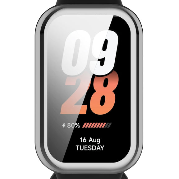 For Xiaomi Smart Band 8 Active Full Package TPU Electroplated Watch Protective Case(Silver)