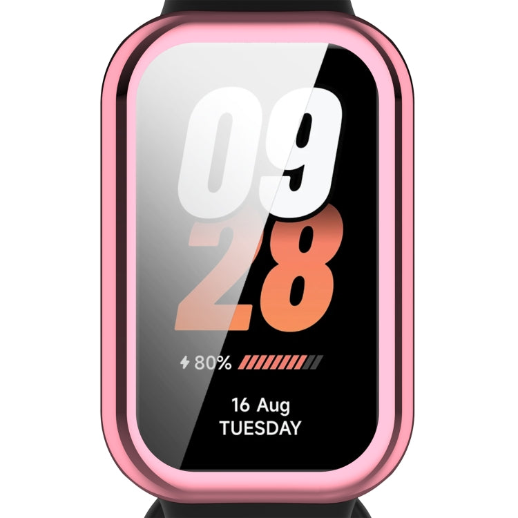 For Xiaomi Smart Band 8 Active Full Package TPU Electroplated Watch Protective Case(Pink) - Watch Cases by PMC TechLife | Online Shopping South Africa | PMC TechLife | Buy Now Pay Later Mobicred