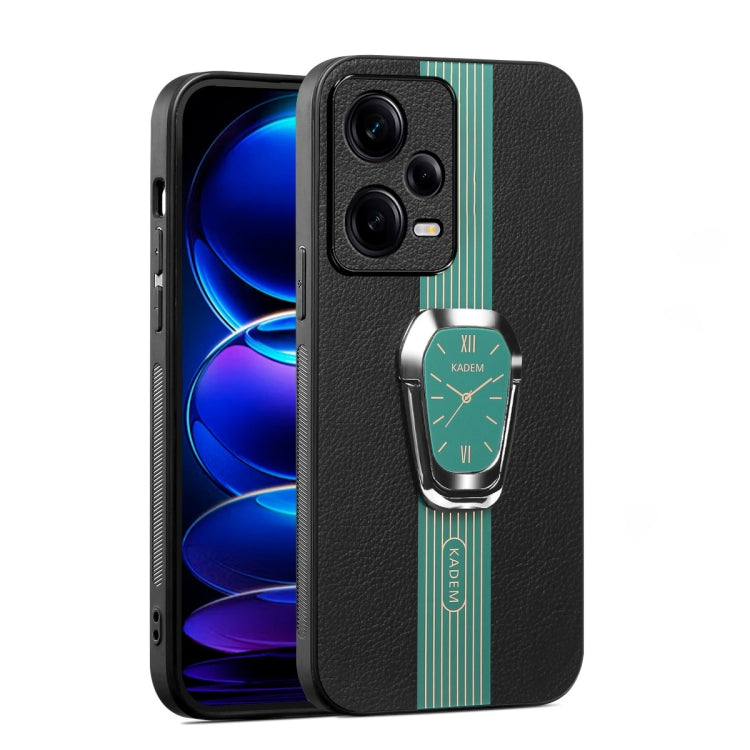 For Redmi Note 12 Pro 5G Global Magnetic Litchi Leather Back Phone Case with Holder(Green) - Note 12 Pro Cases by PMC TechLife | Online Shopping South Africa | PMC TechLife
