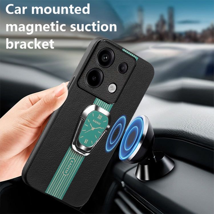 For Xiaomi Redmi Note 13 / 13 Pro Magnetic Litchi Leather Back Phone Case with Holder(Green) - Note 13 Pro Cases by PMC TechLife | Online Shopping South Africa | PMC TechLife | Buy Now Pay Later Mobicred