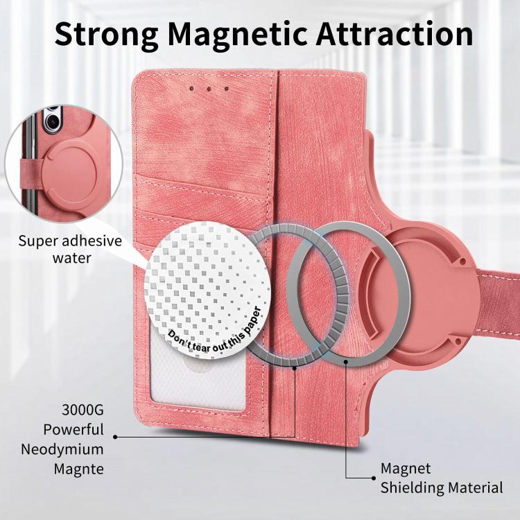 For Samsung Galaxy Z Fold5 5G Retro MagSafe Magnetic Zipper Wallet Leather Phone Case(Pink) - Galaxy Z Fold5 Cases by PMC TechLife | Online Shopping South Africa | PMC TechLife | Buy Now Pay Later Mobicred