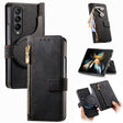 For Samsung Galaxy Z Fold4 Retro MagSafe Magnetic Zipper Wallet Leather Phone Case(Black) - free shipping - PMC TechLife - Order now!