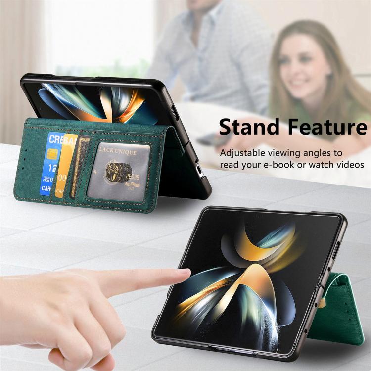 For Samsung Galaxy Z Fold4 Retro MagSafe Magnetic Zipper Wallet Leather Phone Case(Green) - free shipping - PMC TechLife - Order now!