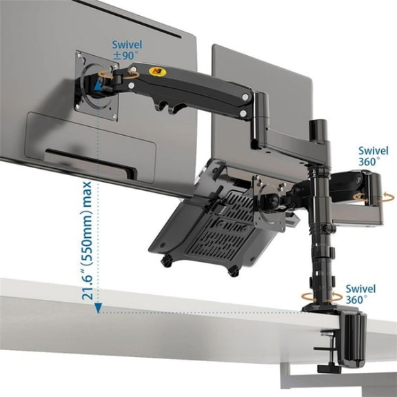 NORTH BAYOU NB H180 FP-2 Laptop Gas Spring Full Motion Dual Arm Clamp 22