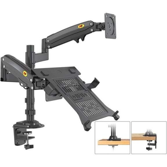 NORTH BAYOU NB H180 FP-2 Laptop Gas Spring Full Motion Dual Arm Clamp 22