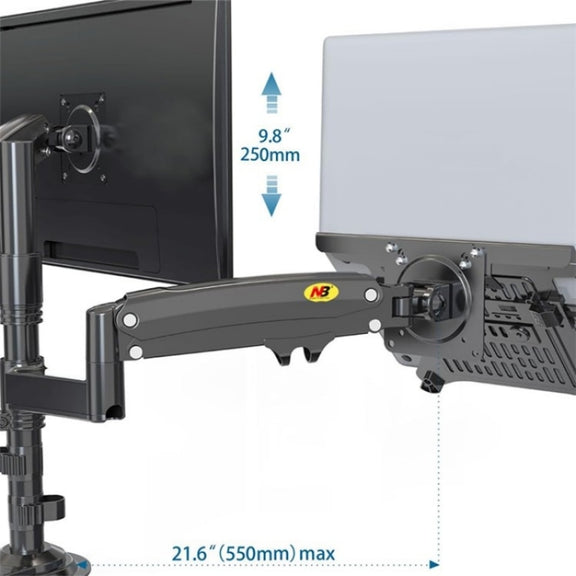 NORTH BAYOU NB H180 FP-2 Laptop Gas Spring Full Motion Dual Arm Clamp 22