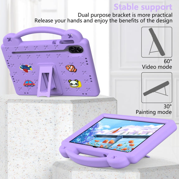 For Honor Pad X9 / X9 2024 Handle Kickstand Children EVA Shockproof Tablet Case(Light Purple)