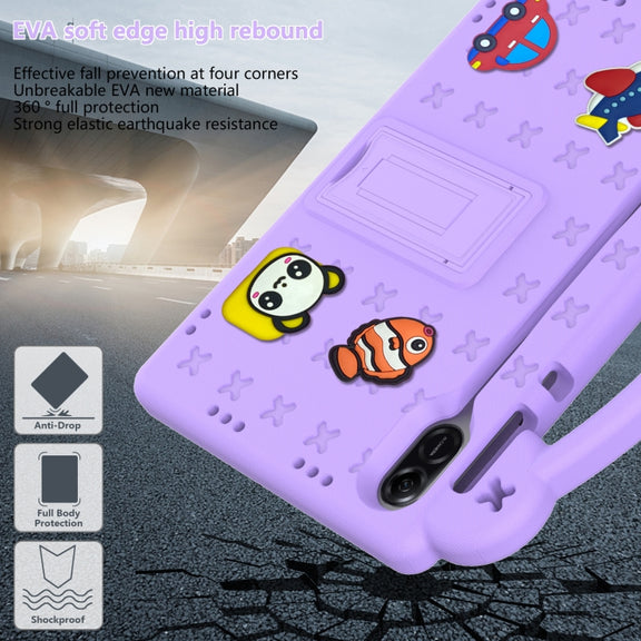 For Honor Pad X9 / X9 2024 Handle Kickstand Children EVA Shockproof Tablet Case(Light Purple)