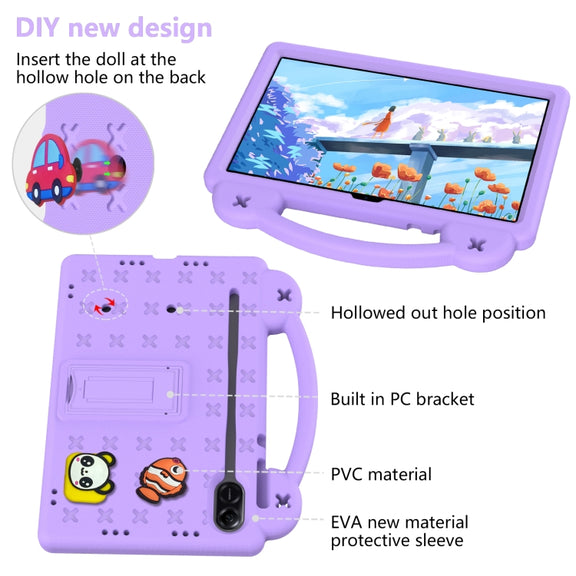 For Honor Pad X9 / X9 2024 Handle Kickstand Children EVA Shockproof Tablet Case(Light Purple)