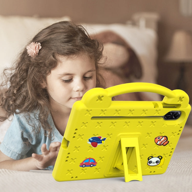 For Honor Pad X9 / X9 2024 Handle Kickstand Children EVA Shockproof Tablet Case(Yellow) - Honor by PMC TechLife | Online Shopping South Africa | PMC TechLife | Buy Now Pay Later Mobicred